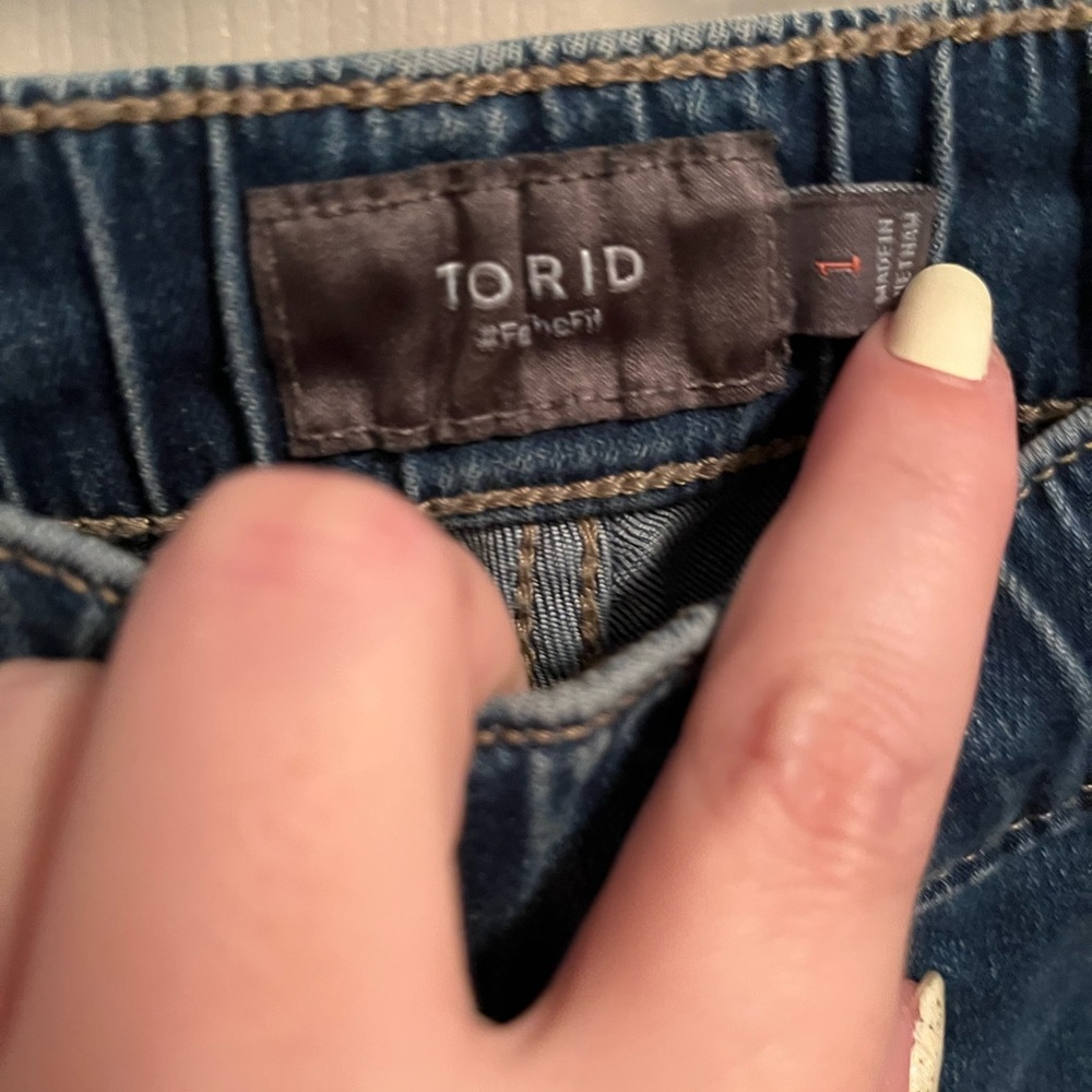 Torrid Size 1 Draw String Elastic Waste Jeans - image 4